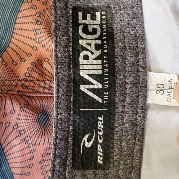 RIPCURL MIRAGE BOARD SHORTS. 30". BLUE, GRAY, ORANGE AND GRAY. TIE.. - Picture 7 of 10